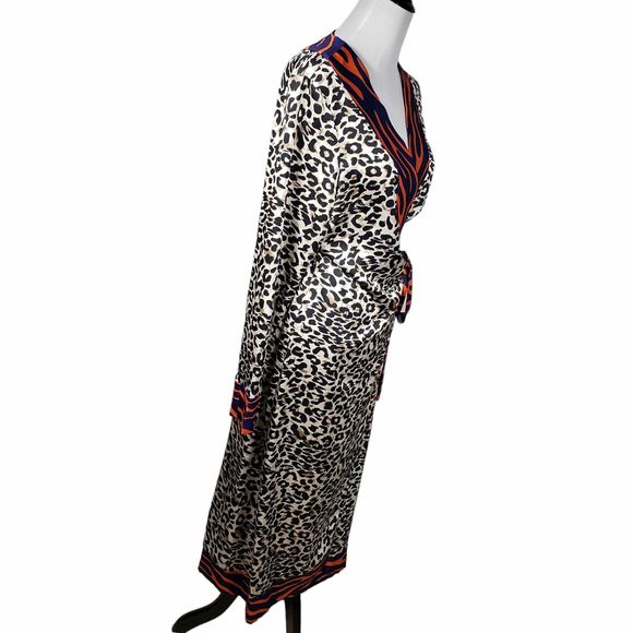 Never Fully Dressed size Large Margot Wrap Dress Animal Print Clash NWT - Picture 5 of 10
